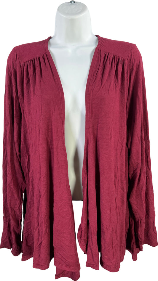 Coco + Carmen Women’s Burgundy Open Front Cardigan Sweater - XXL