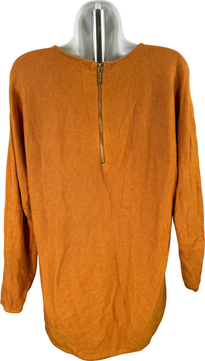 Michael Kors Women’s Brown 1/4 Zip Back Pullover Sweater - S