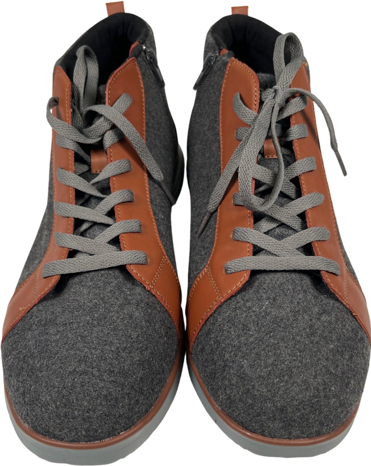 Propet Women’s Gray/Brown Travel Fit Side Zip Booties - 12 X(2E)