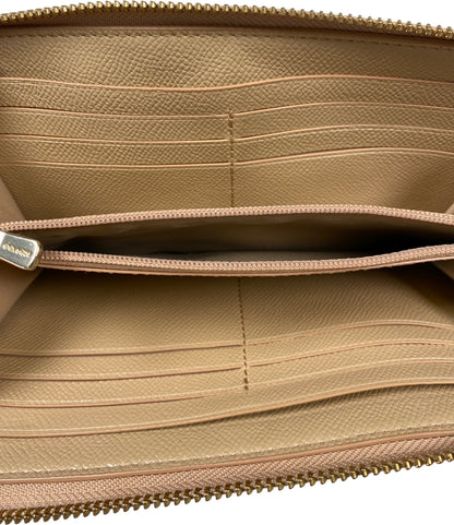 Coach Women’s Beige Pebbled Leather Zip Around Accordion Wallet