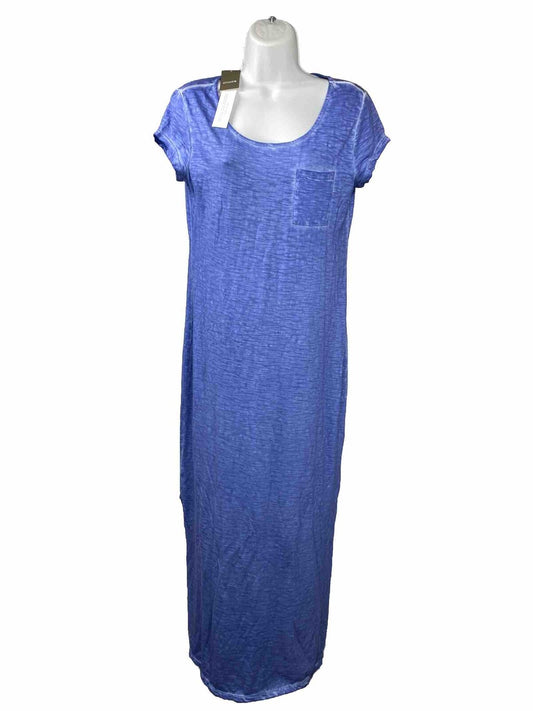 NEW Chico's Womens Nikko Blue Pigment Dye Tessa Tee Shirt Dress - 2/US 12
