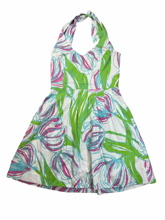 Lilly Pulitzer Women's White/Green Ross Ring The Bellboy Halter Dress - 6