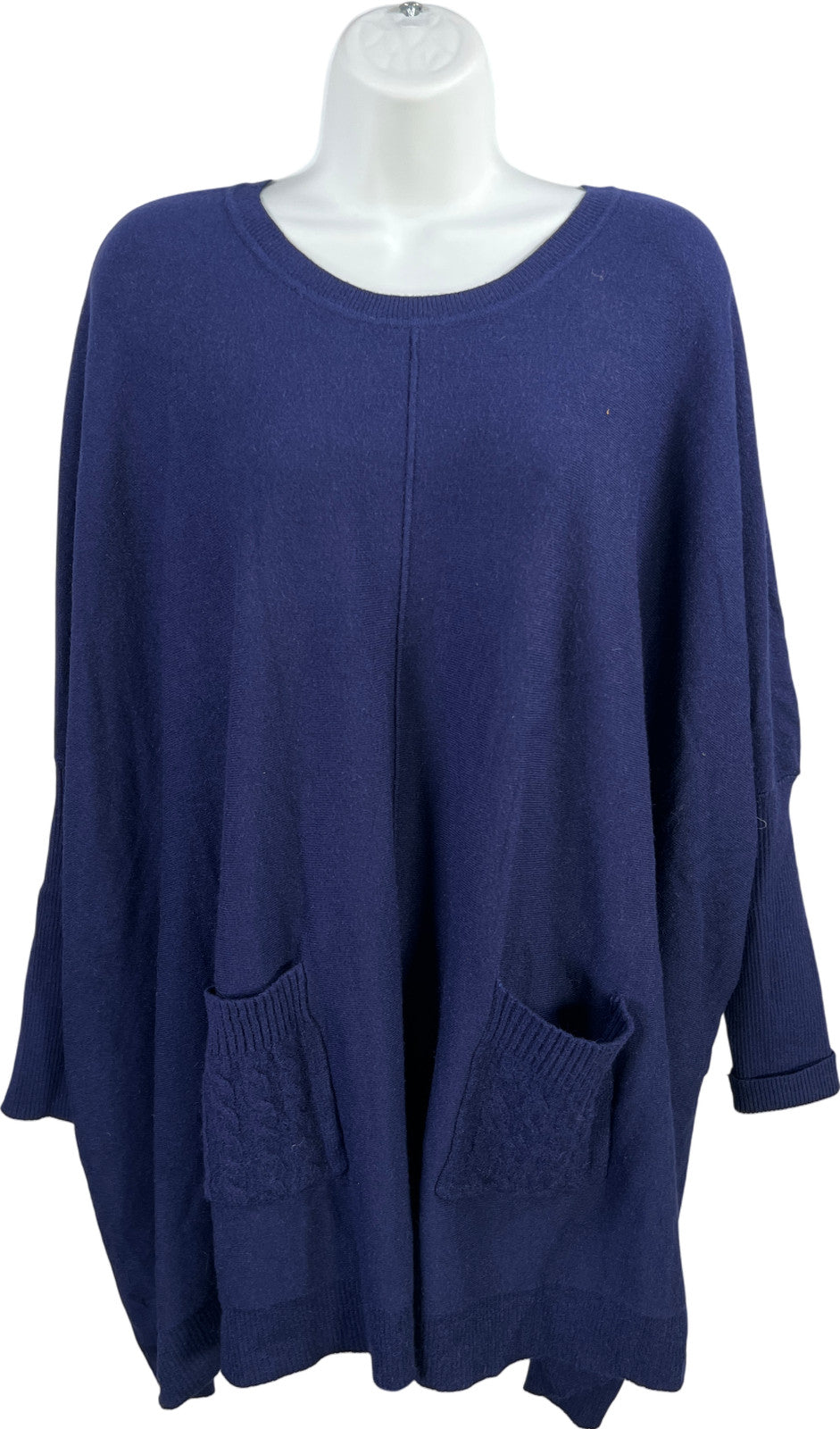 Patrizia Luca Milano Women’s Blue Long Sleeve Pullover Sweater - One Size