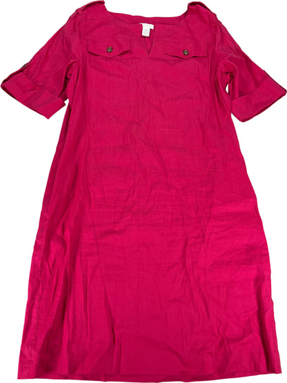 Chico’s Women’s Red/Pink Short Sleeve V-Neck T-Shirt Shift Dress - 1/US M