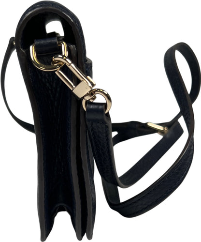 Tory Burch Women’s Blue Leather Bombe T Crossbody Purse W/ Removable Strap