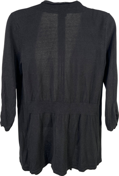 White House Black Market Women’s Black 3/4 Sleeve Open Cardigan - S