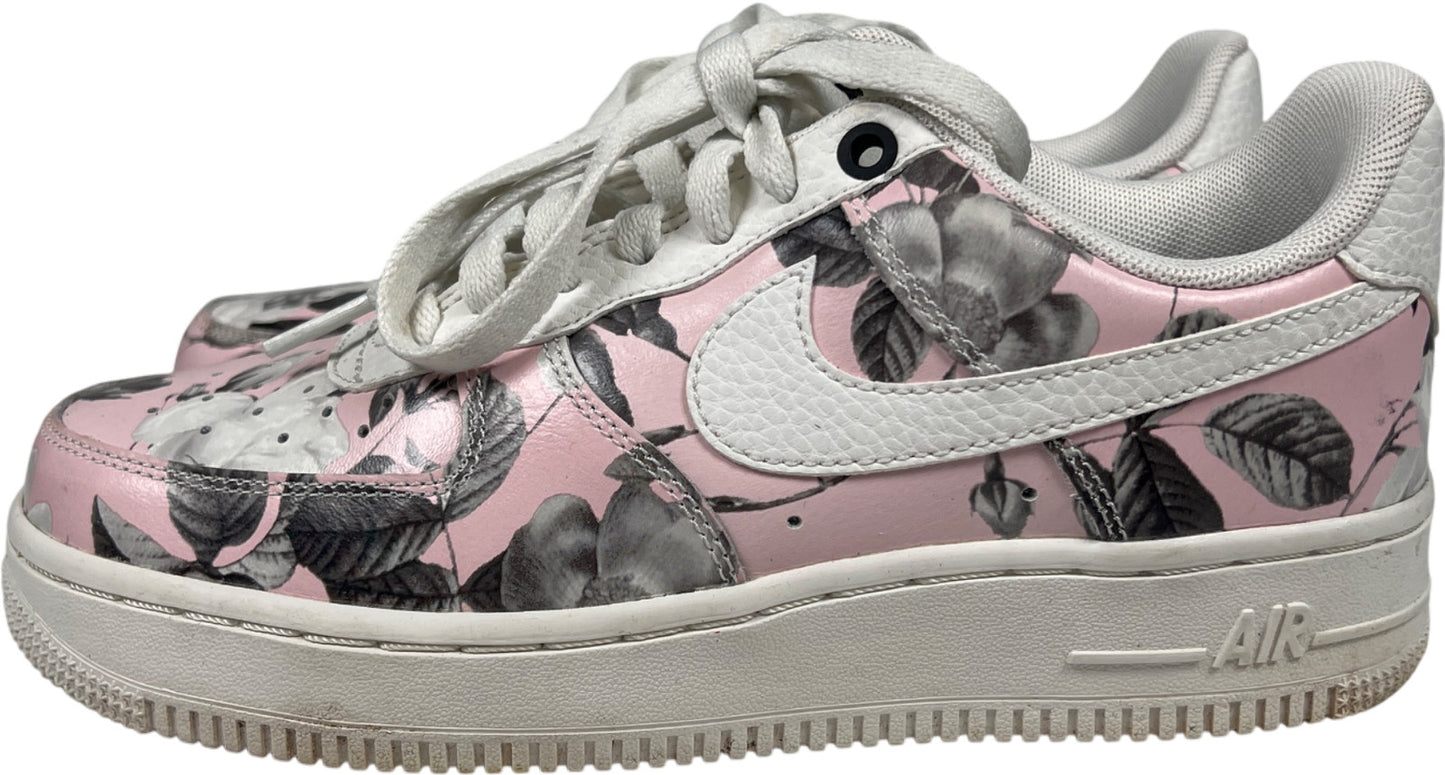 Nike Women’s Pink Floral Air Force Lace Up Sneakers - 6