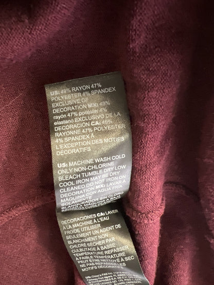 White House Black Market Women’s Burgundy Thin Long Sleeve Sweater - M