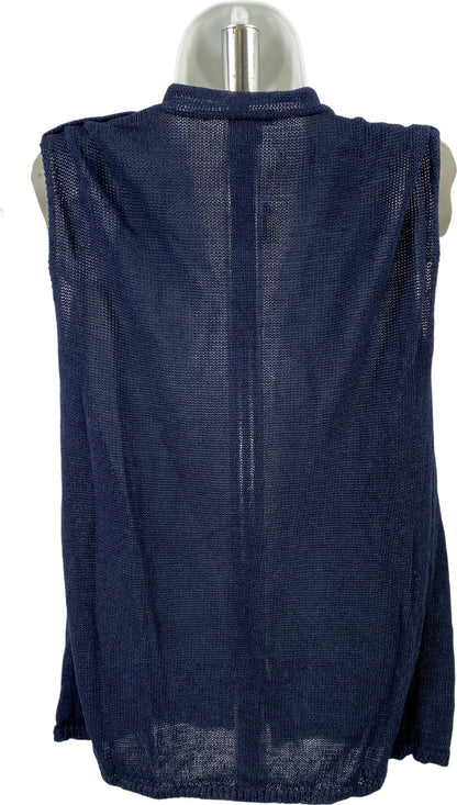J.Jill Women’s Blue Linen Blend Sleeveless Cardigan Sweater - XS