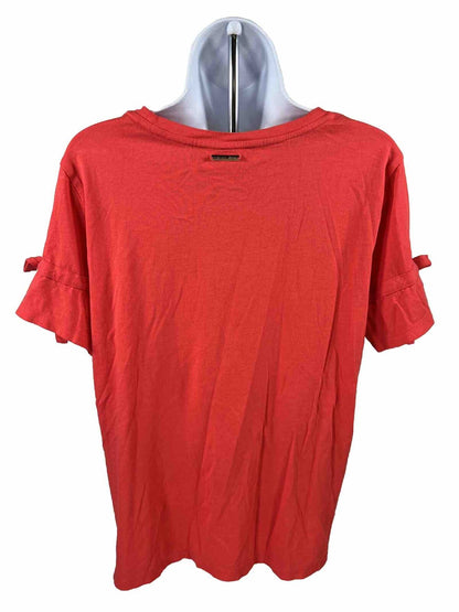 Michael Kors Women's Red Short Tie Sleeve T-Shirt - XL
