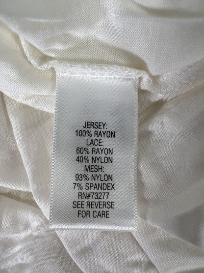 NEW Simply Vera Wang Women’s White/Ivory Lace Short Sleeve T-Shirt - M