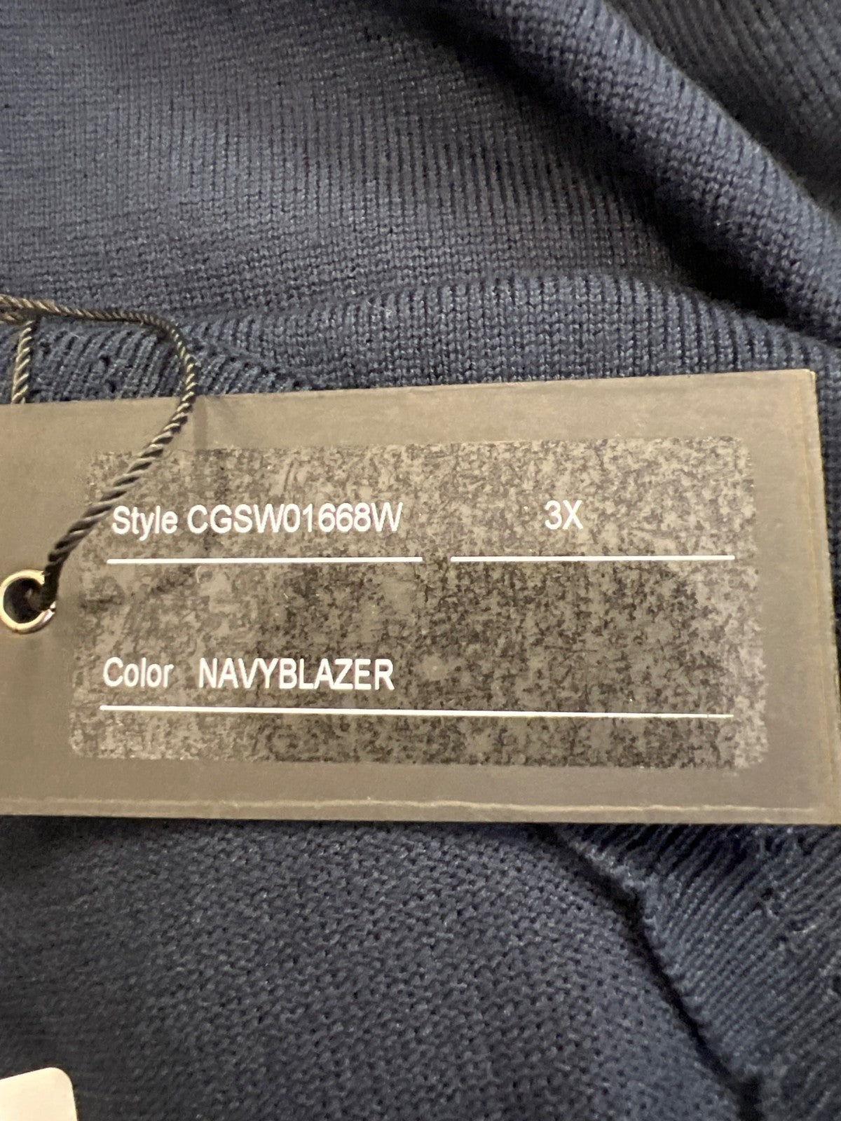 Cable and Gauge Womens Navy Blue Short Perforated Sleeve V-Neck Sweater -Plus 3X