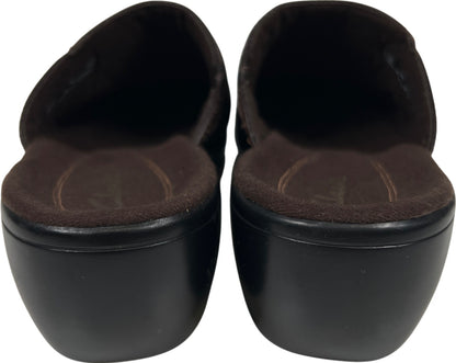 Clarks Women’s Brown Leather Slip On Clogs - 8