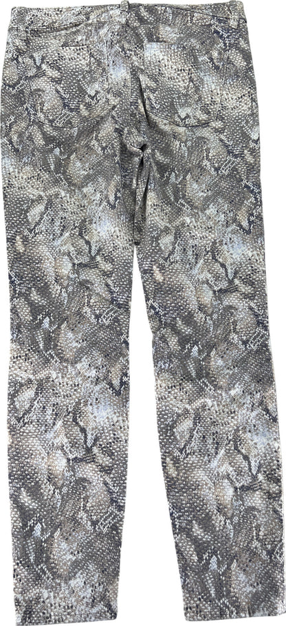 White House Black Market Women’s Gray Snake Print Skinny Stretch Jeans - 6