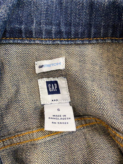 GAP Women’s Medium Wash Stretch Long Sleeve Button Up Jean Jacket - S