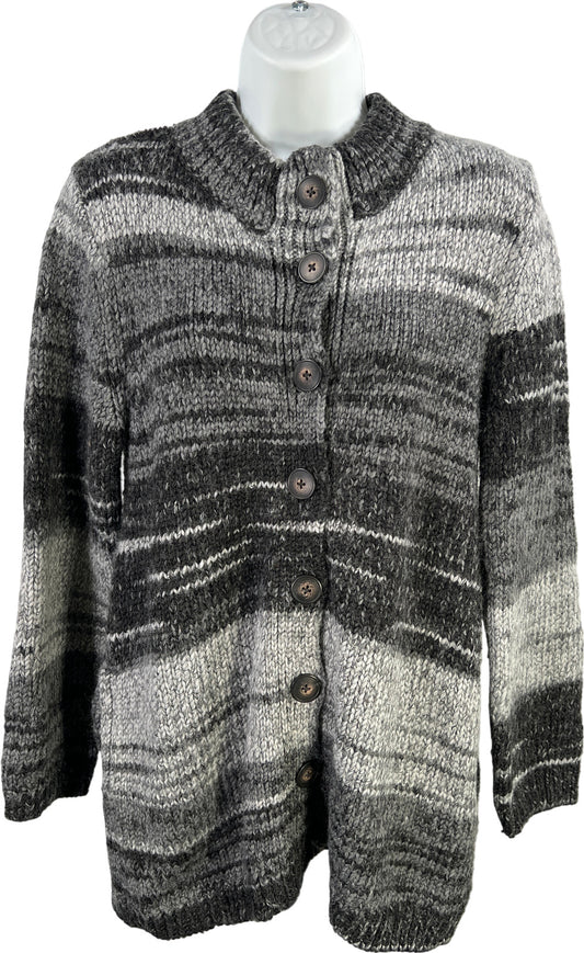 J.Jill Women’s Black/Gray Long Sleeve Button Up Cardigan Sweater - S