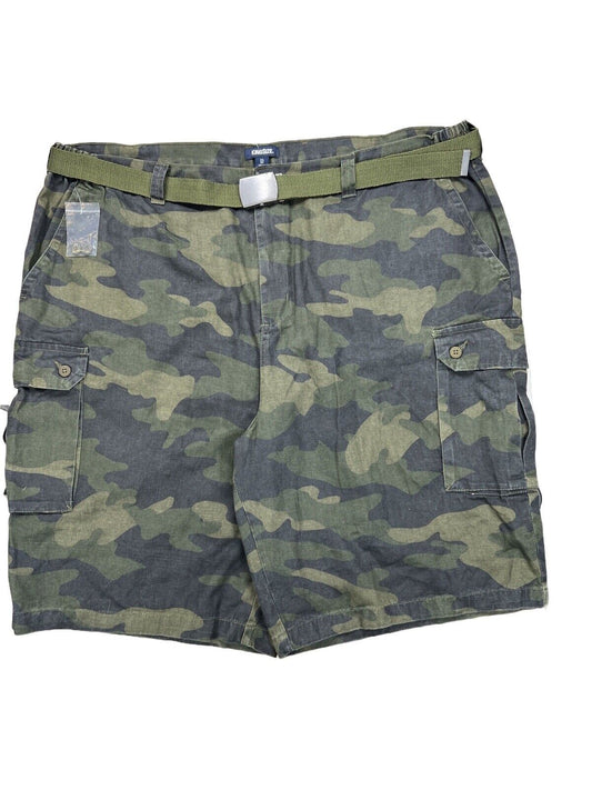Kingsize Men's Green Camouflage Cargo Shorts with Belt - Big 3XL