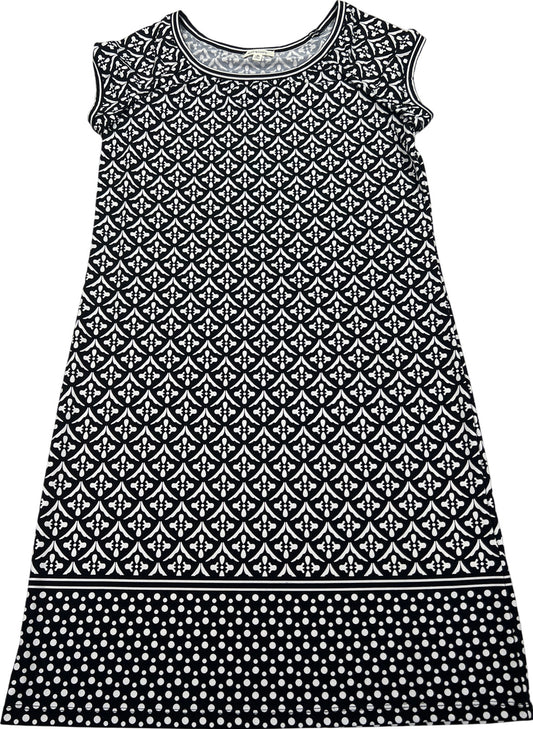 Max Studio Women’s Black/White Cap Sleeve Shift Dress - M