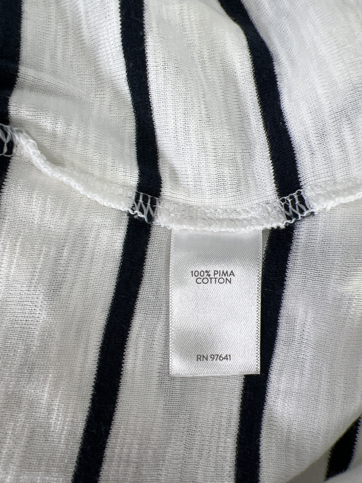 J.Jill Women’s White/Blue Striped Button Accent Short Sleeve T-Shirt - S