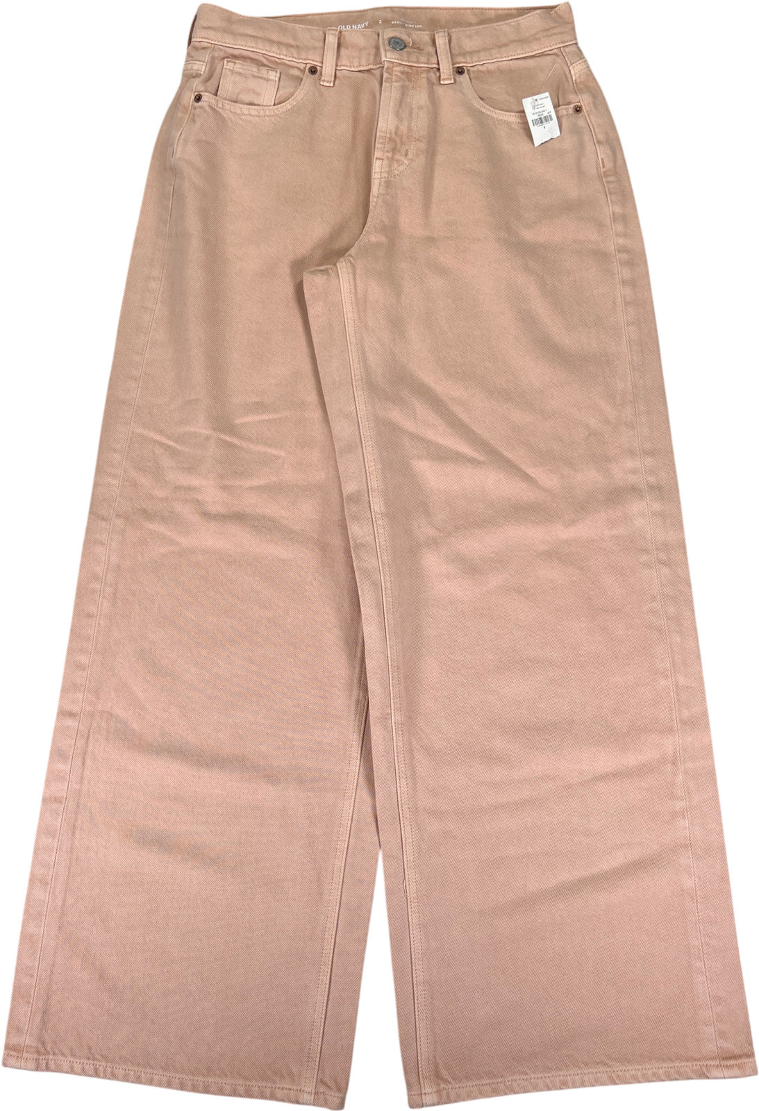 Old Navy Women’s Pink Mid Rise Baggy Wide Leg Jeans - 2
