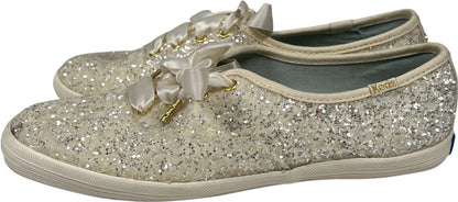 Keds X Kate Spade Women’s Ivory Cream/White Glitter Lace Up Sneakers - 7.5