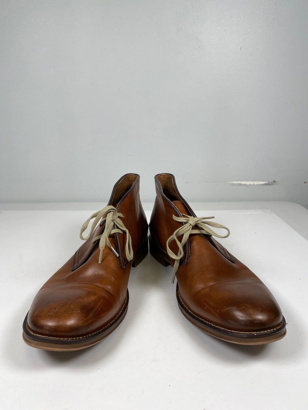 Johnston and Murphy Men’s Brown Leather Lace Up. Dress Chucka Boots - 10