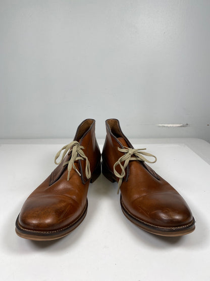 Johnston and Murphy Men’s Brown Leather Lace Up. Dress Chucka Boots - 10