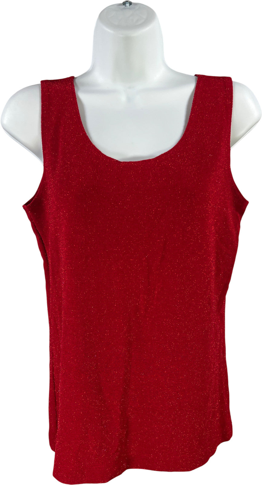 Chico’s Travelers Women’s Red Metallic Basic Tank Top - 1/US M