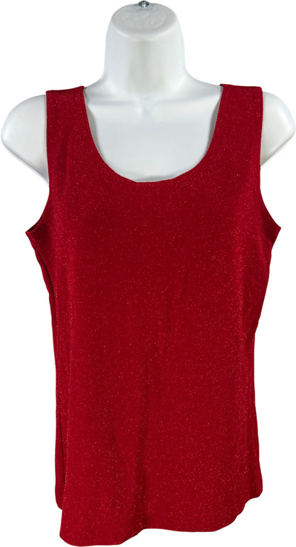 Chico’s Travelers Women’s Red Metallic Basic Tank Top - 1/US M
