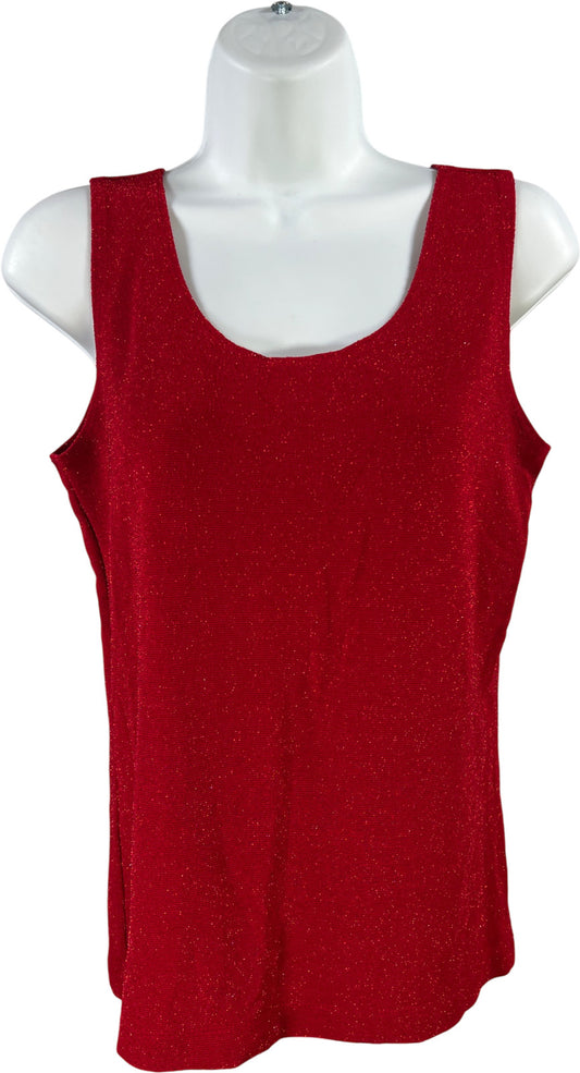 Chico’s Travelers Women’s Red Metallic Basic Tank Top - 1/US M