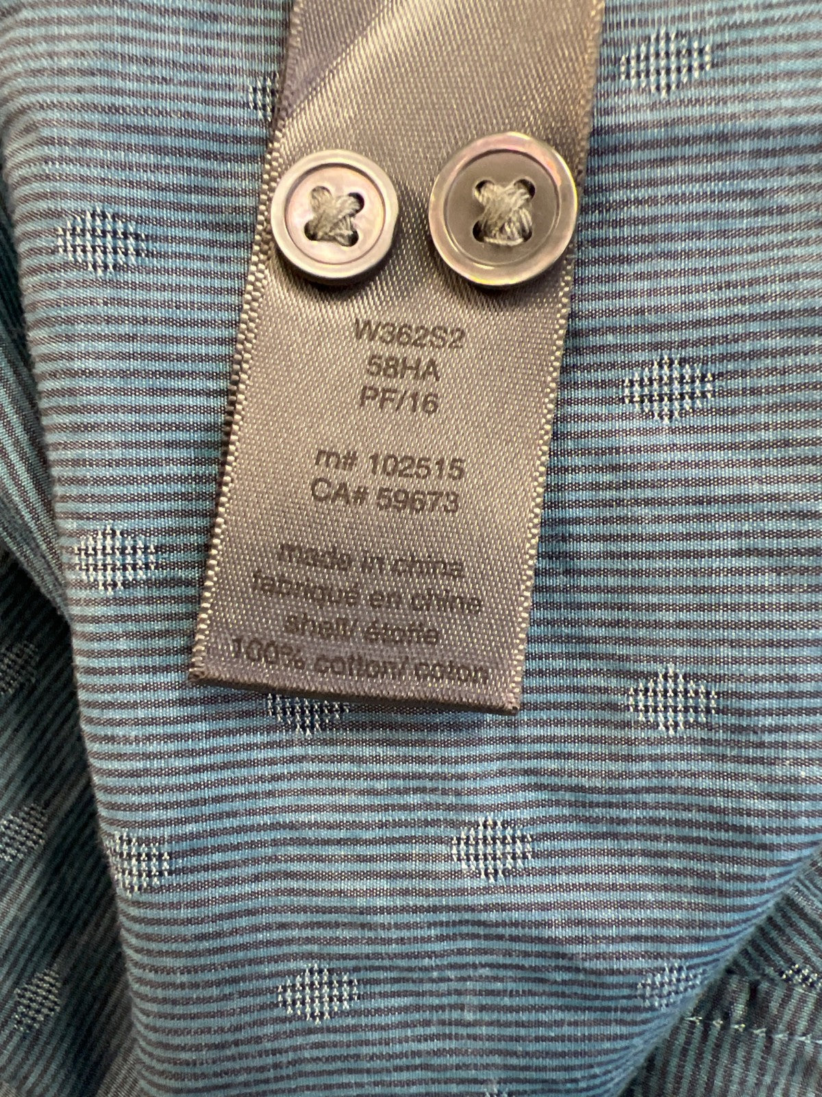 John Varvatos Men’s Blue Long Sleeve Button Up Shirt - XXL