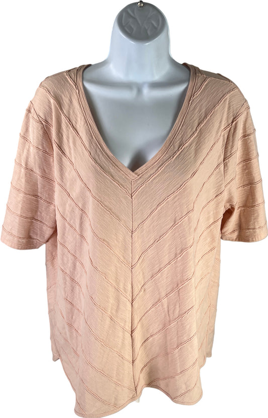 Chico’s Women’s Pink Short Sleeve V-Neck T-Shirt - 3/US XL