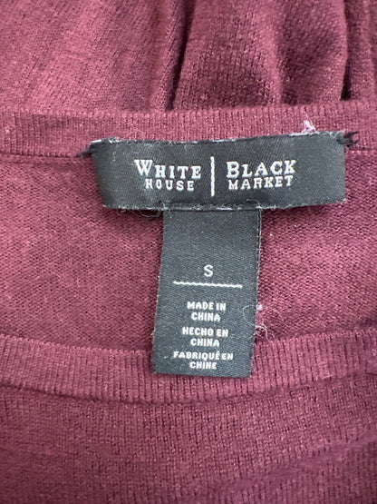White House Black Market Women’s Burgundy/Red Long Sleeve Cutout Sweater - S