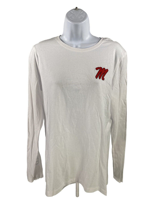 NEW Gear Womens White Mississippi Strong Long Sleeve Ole Miss T-Shirt - M
