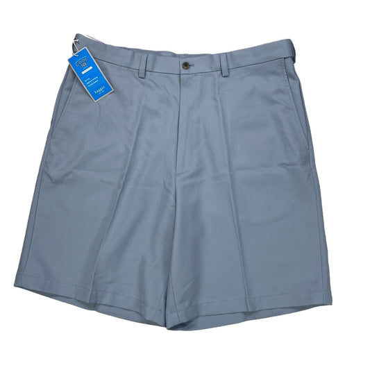 NEW Haggar Men's Light Blue Cool 18 Plain Front Shorts - 38