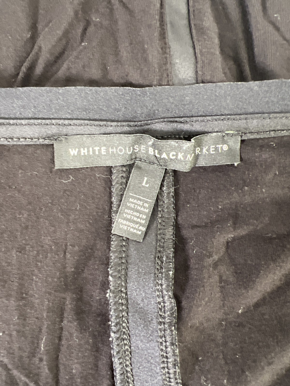 White House Black Market Women’s Black V-Neck Long Sleeve Shirt - L