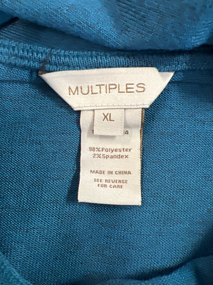 Multiples Women’s Blue Long Sleeve Cowl Neck Sweater - XL