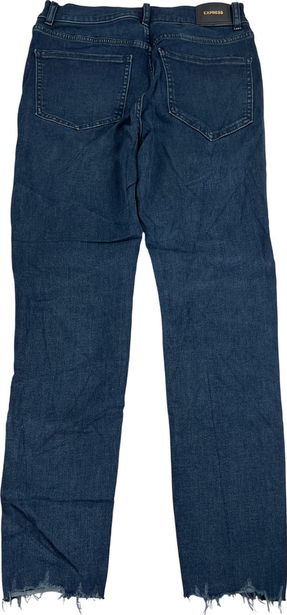 Express Women’s Dark Wash Skinny High Rise Distressed Denim Jeans - 6 Short