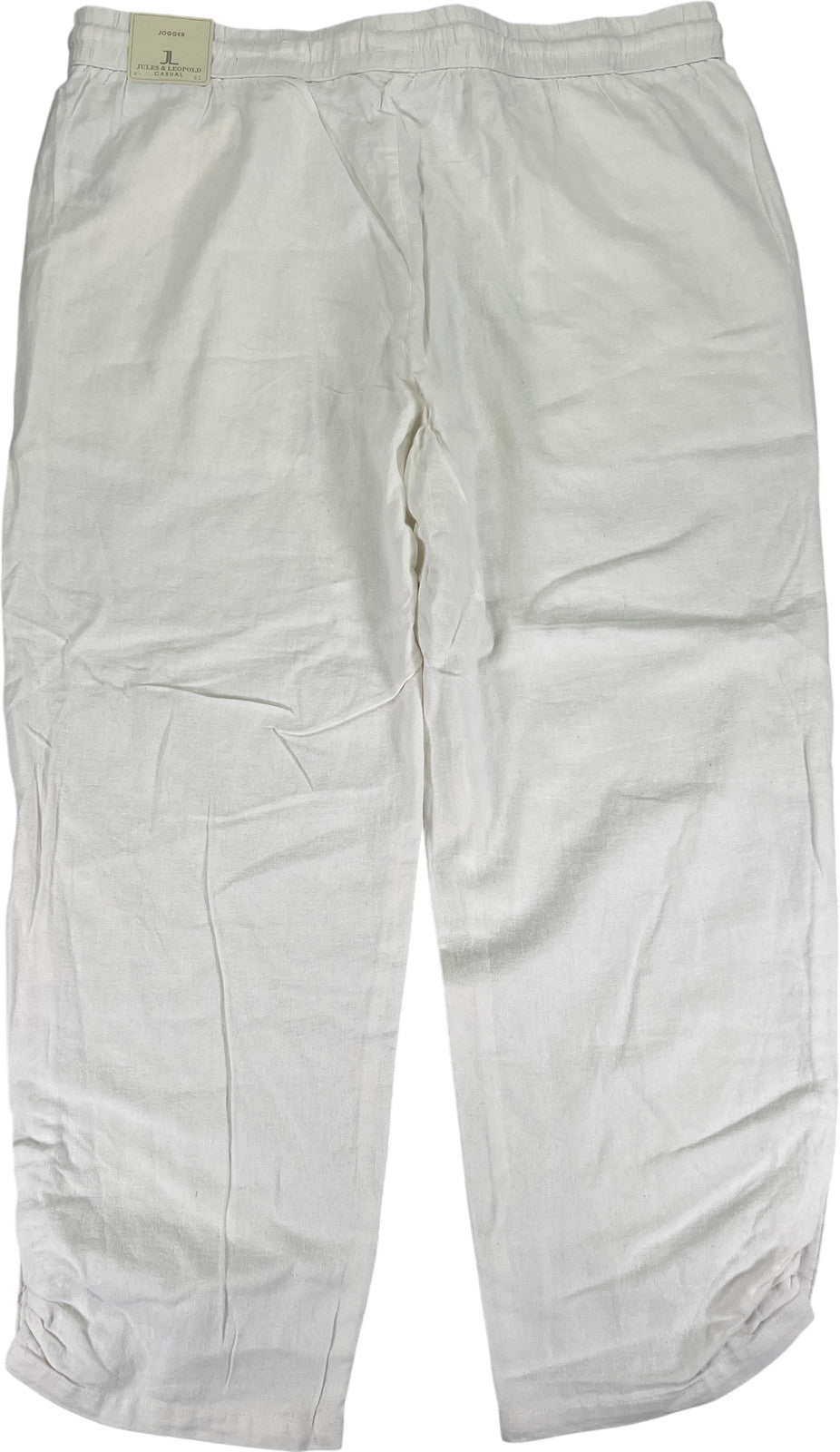Jules and Leopold Women’s White Linen Blend Capri Jogger Pants - L