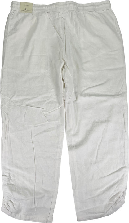 Jules and Leopold Women’s White Linen Blend Capri Jogger Pants - L