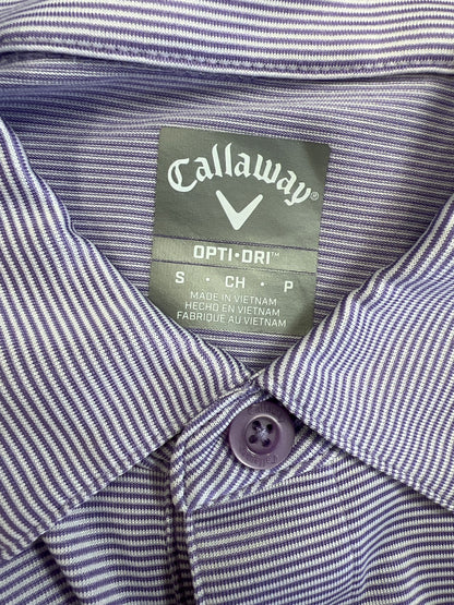 Callaway Men’s Purple Striped Short Sleeve Athletic Polo Shirt - S