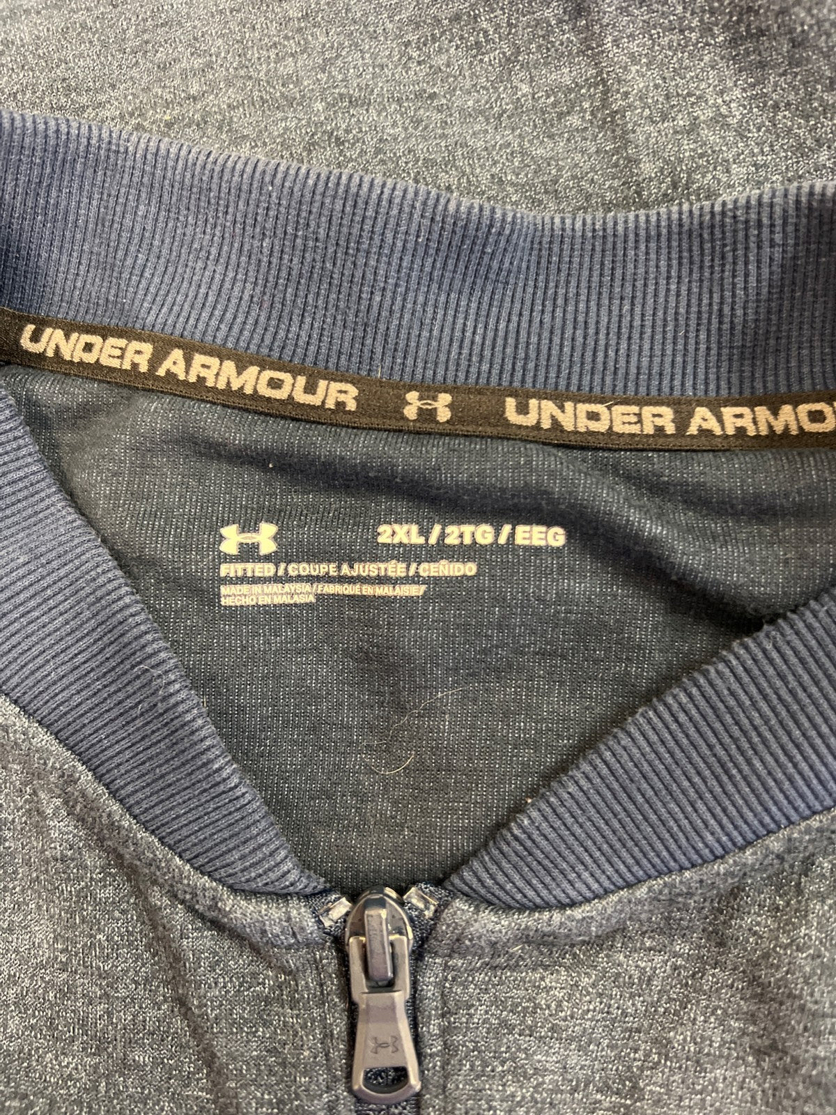 Under Armour Men’s Blue Long Sleeve Fitted Full Zip Sweatshirt - 2XL