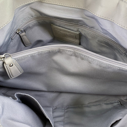 Coach Women's Gray Optic Linen Fabric Buckle Shoulder Bag Purse