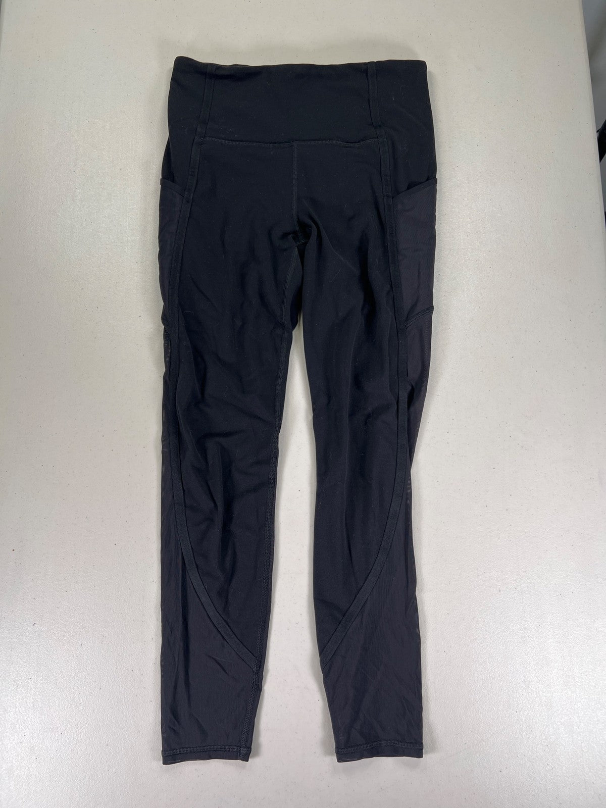 Athleta Women’s Black Vitality Stash Pocket 7/8 Mesh Athletic Leggings - S