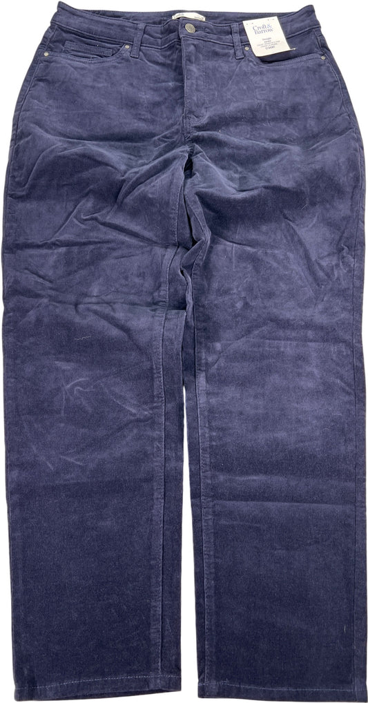 Croft and Barrow Women’s Blue Straight Corduroy Jeans - 12 Short
