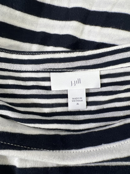 J.Jill Women’s Blue Striped 3/4 Slit Sleeve T-Shirt - M