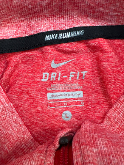 Nike Men’s Red Knit Running 1/2 Zip Pullover Long Sleeve Running Shirt - L