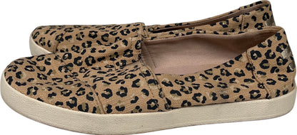 Toms Women’s Tan/Brown Cheetah Animal Print Avalon Slip On Canvas Loafers - 7