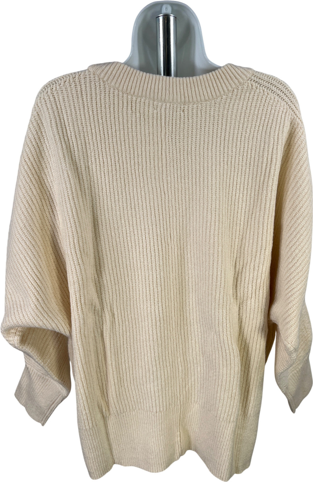 On 34th Women’s Ivory/White Ribbed Long Batwing Knit Sweater - XXL