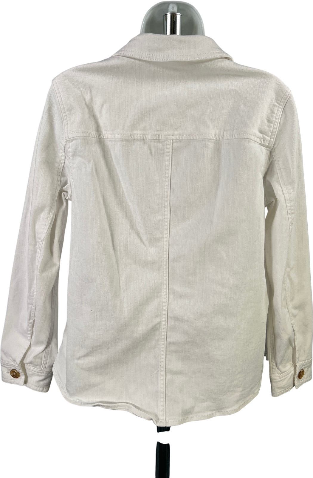 Talbots Women’s White Long Sleeve Denim Button Up Jean Jacket - S